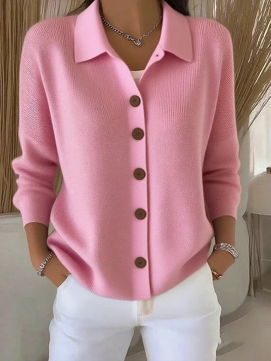 Fosca | Cardigan Morbido con Collo e Bottoni