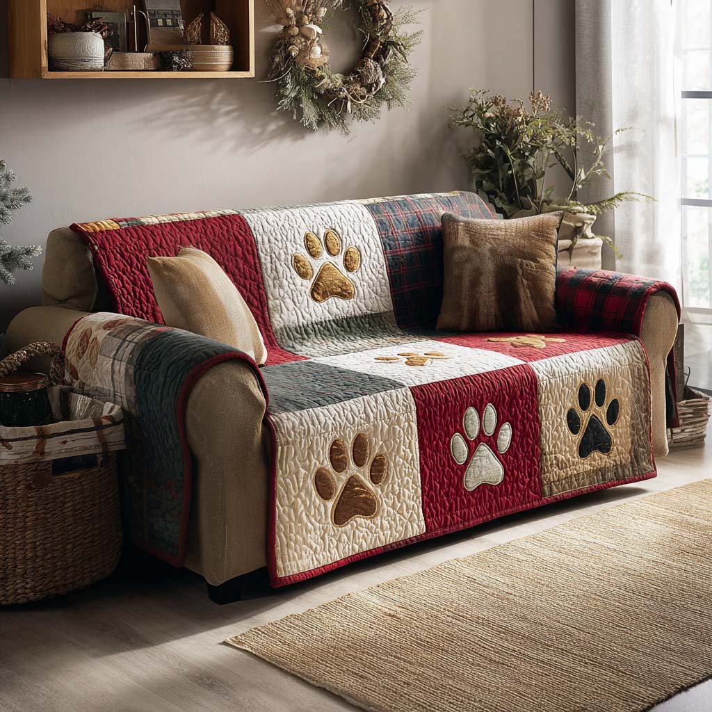 Copertura per Divano Trapuntata Merry Pawmas NCU0NT11194