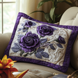 Copricuscino trapuntato con rosa viola mistica NCU0DV6093