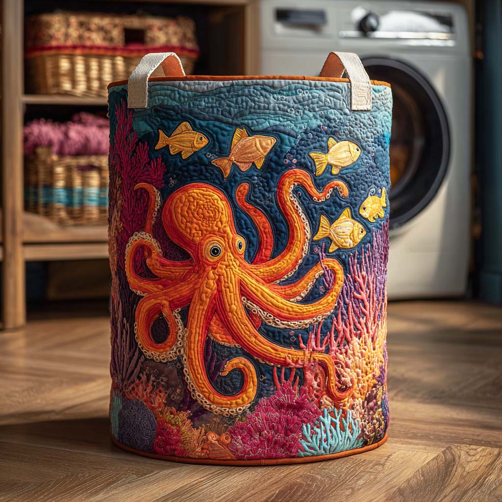 Cesto da Lavanderia Trapuntato Octopus Mistico NCU0NTD116