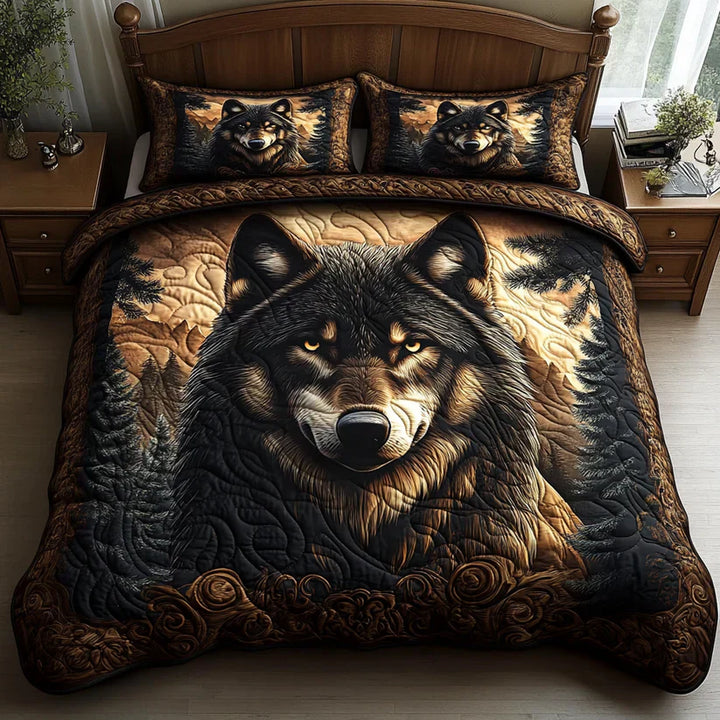 Coperta trapuntata 3 pezzi - Animali del bosco