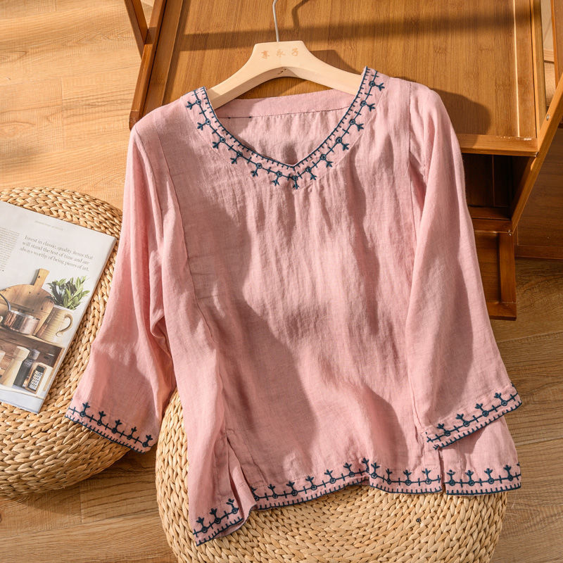 Anouk - blusa ricamata con scollo a V, immagine 2