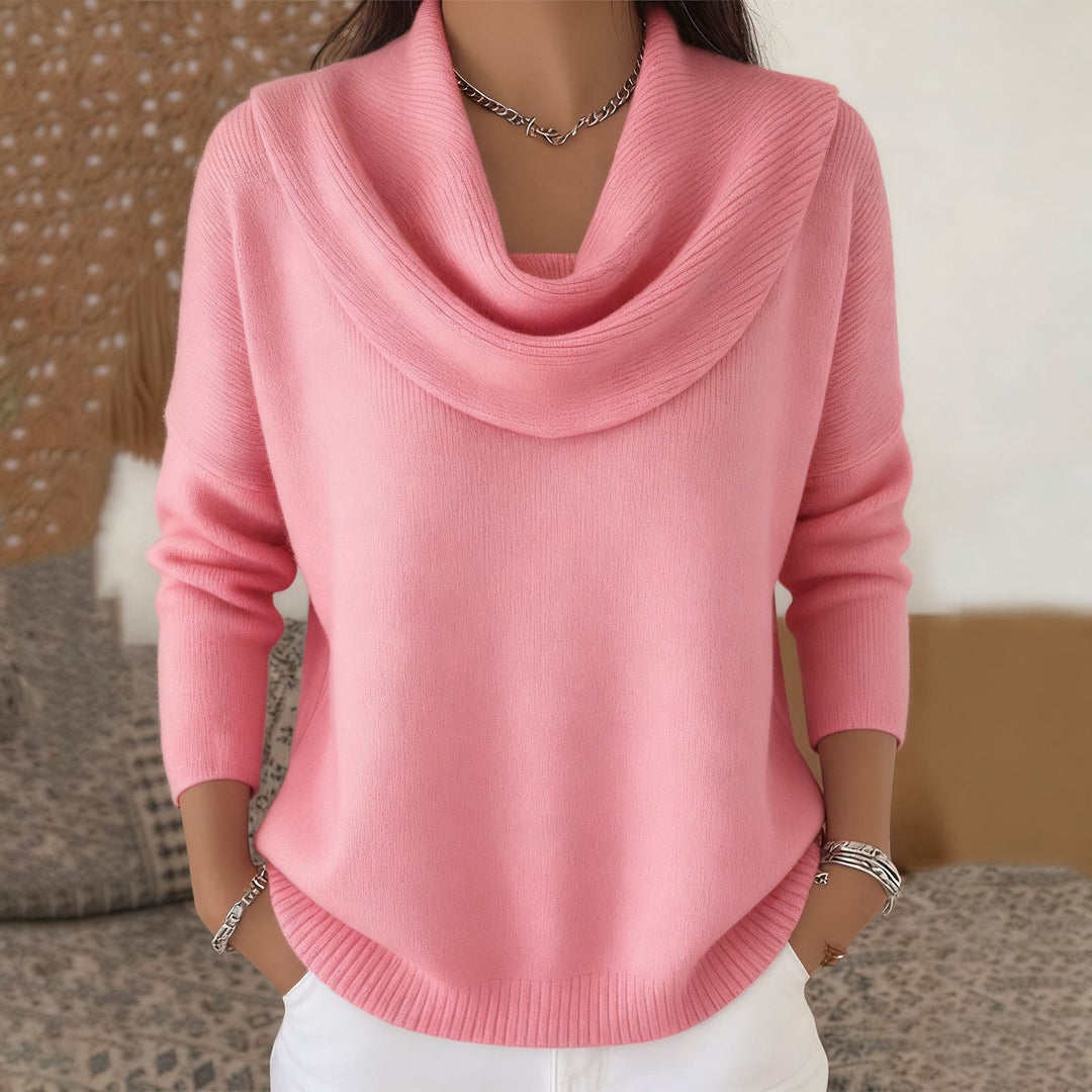 Iole | Maglione Morbido con Collo Drappeggiato