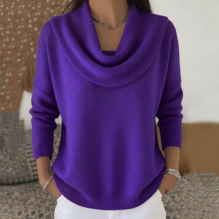 Iole | Maglione Morbido con Collo Drappeggiato