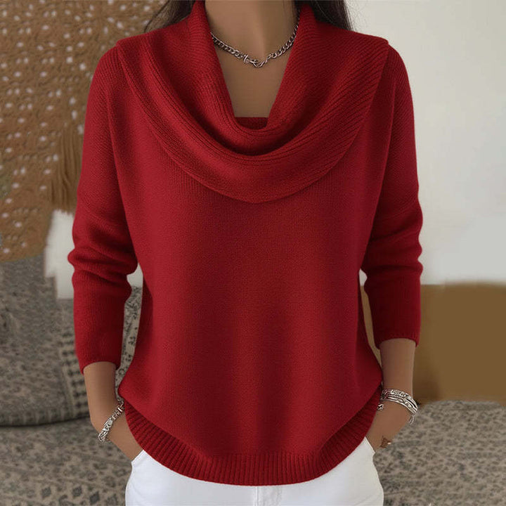 Iole | Maglione Morbido con Collo Drappeggiato