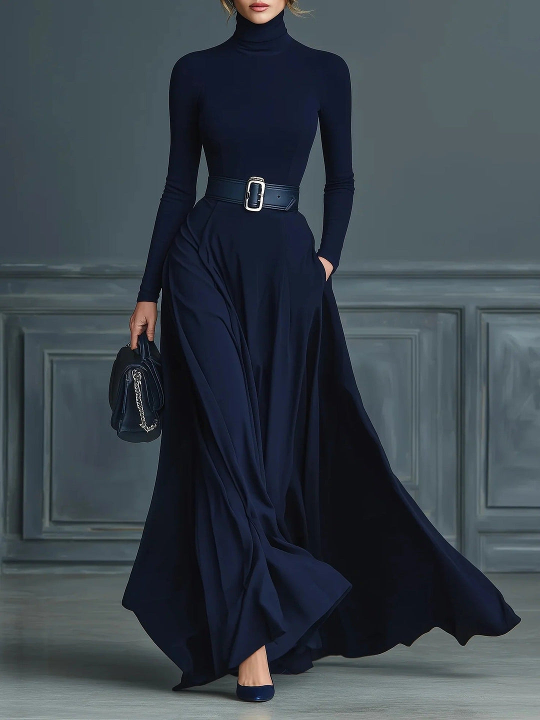 CORTLISS | ABITO MAXI CON COLLO ALTO