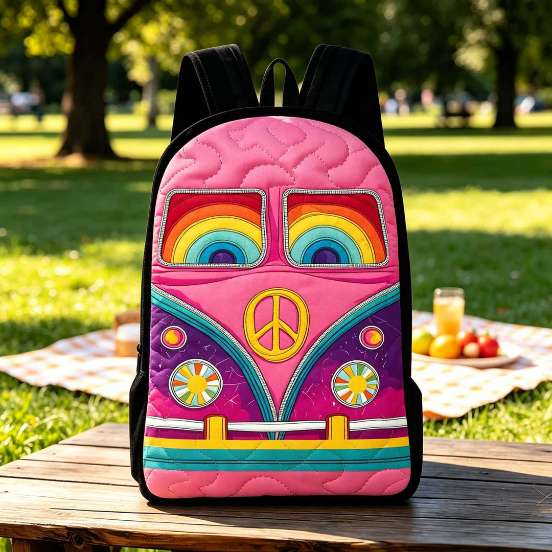 Zaino Trapuntato Hippie con Spallacci Neri da donna – vista del prodotto