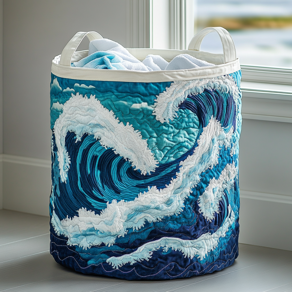 Cesto da Lavanderia Trapuntato Ocean Wave NCU0DDK862