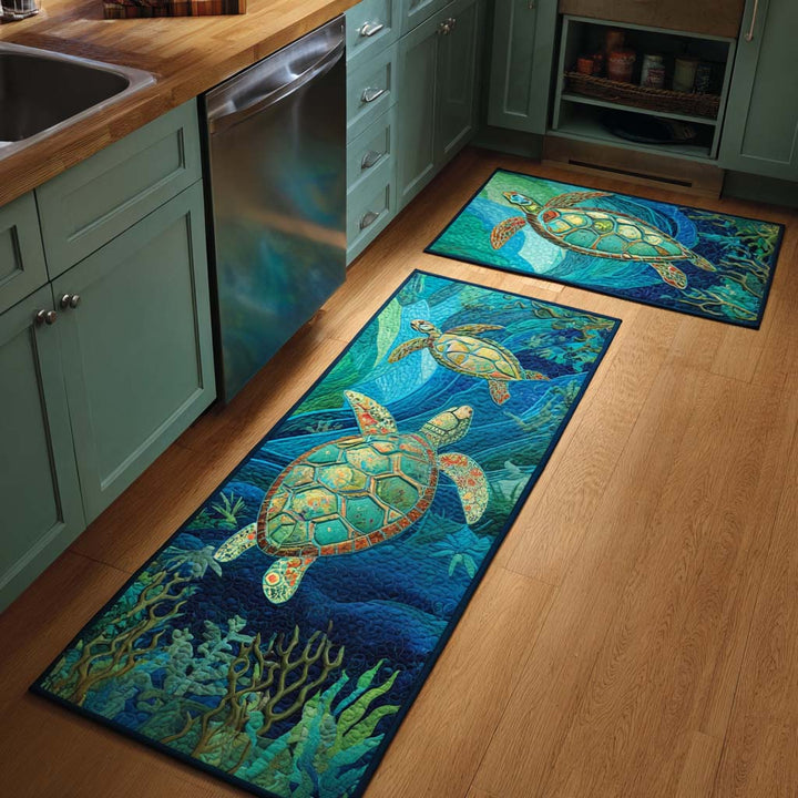 Tappeto da cucina antiscivolo con atmosfera oceanica NCU0NT11132