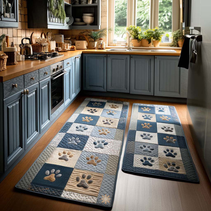 Tappeto da cucina antiscivolo con cuori e impronte di zampa NCU0NT11392