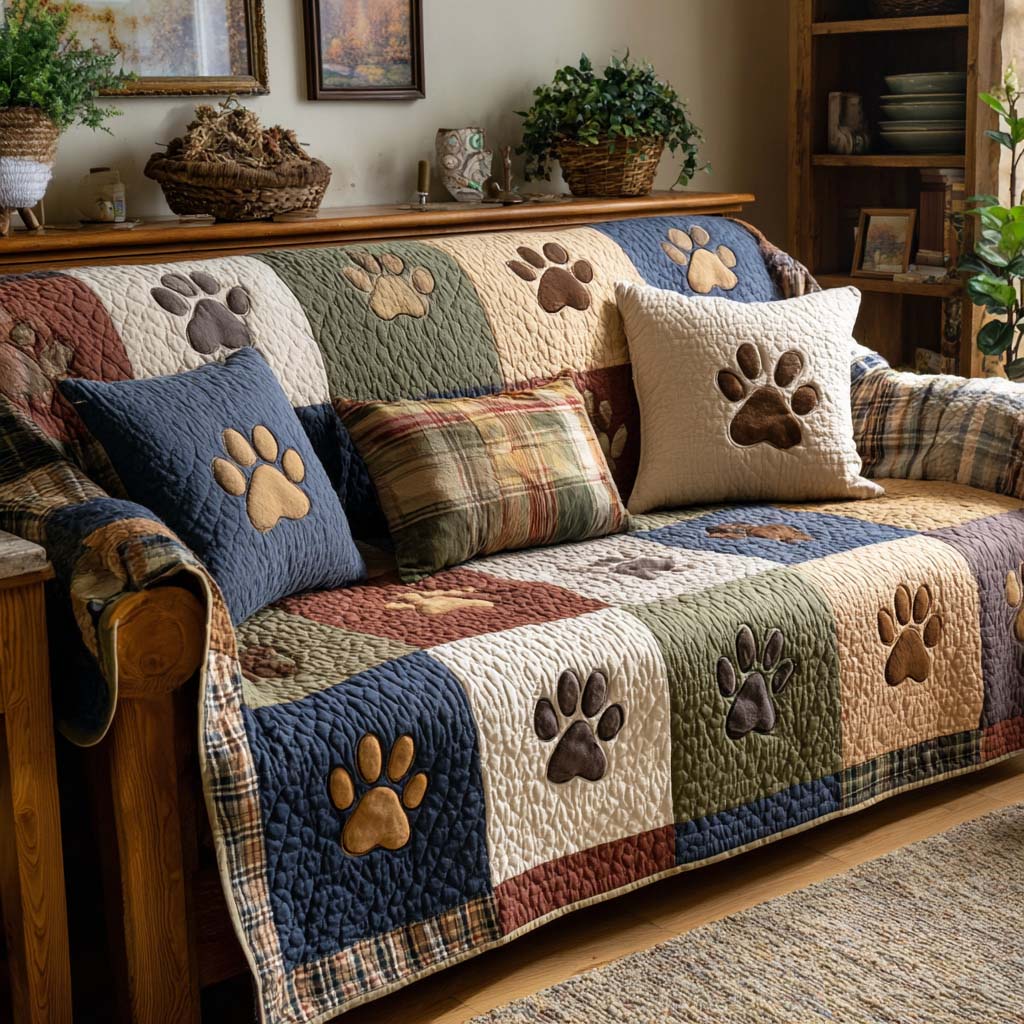Copertura per Divano Quilted Rustica Paw NCU0NT11735