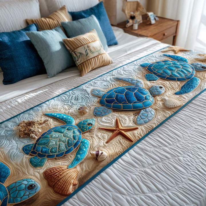 Runner da letto trapuntato Peaceful Turtle Cove NCU0NT8510