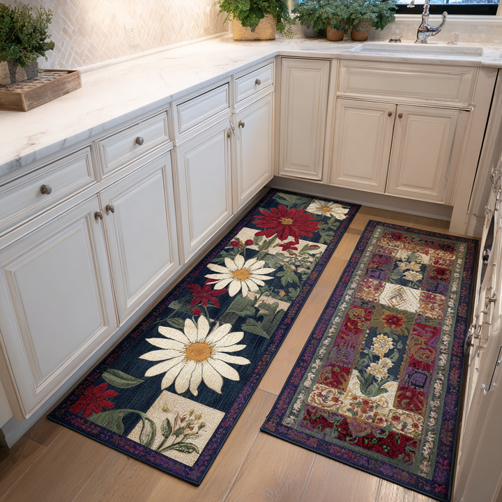 Tappeto da cucina antiscivolo con fiori delicati NCU0DK11086