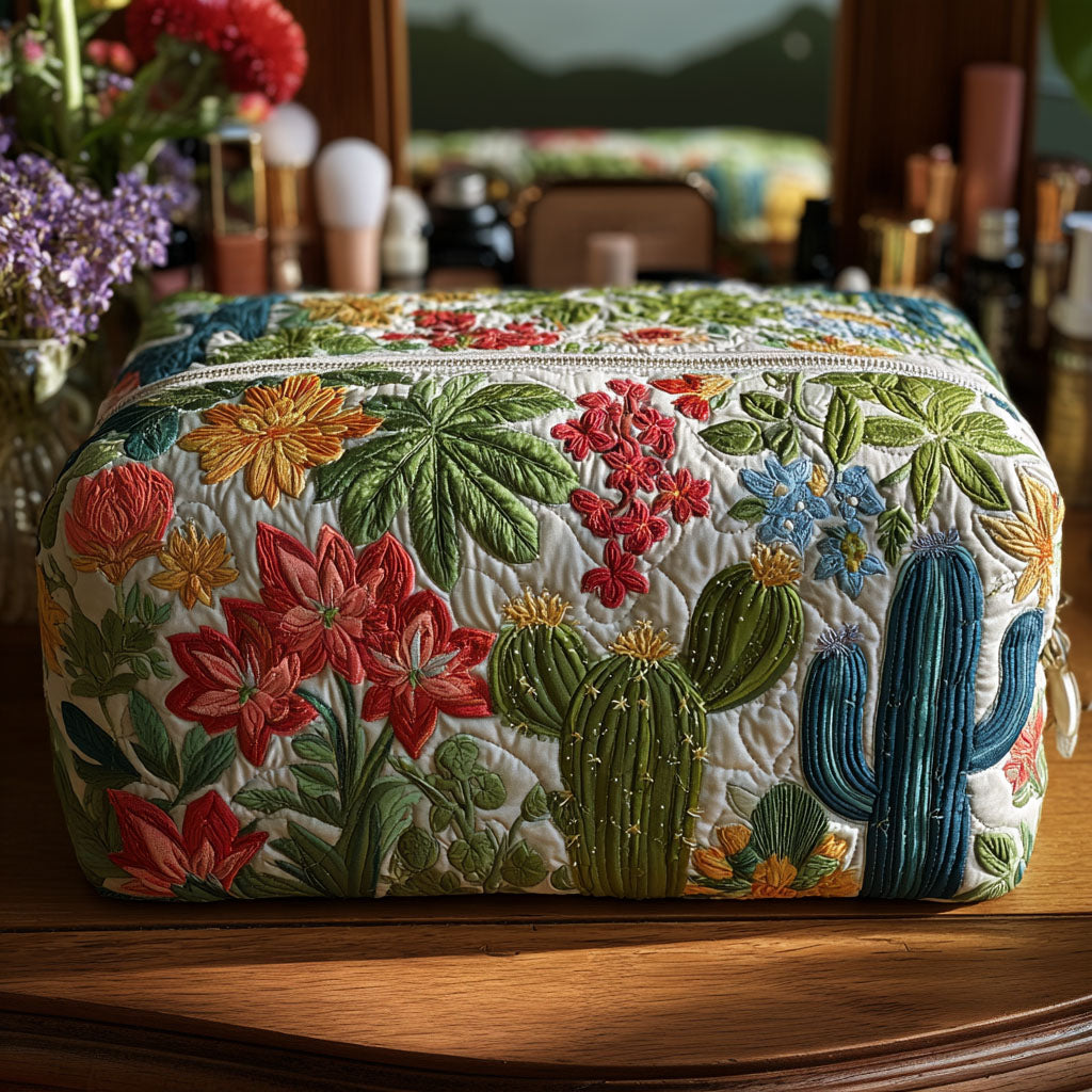 Beauty case trapuntato con cactus simpatico NCU0PT9628