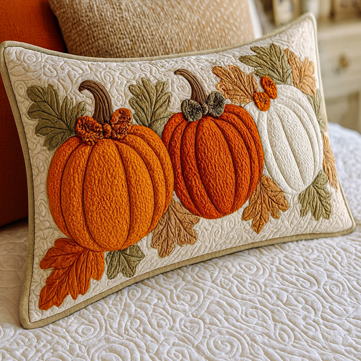 Copricuscino trapuntato con foglia di zucca NCU0NT8574