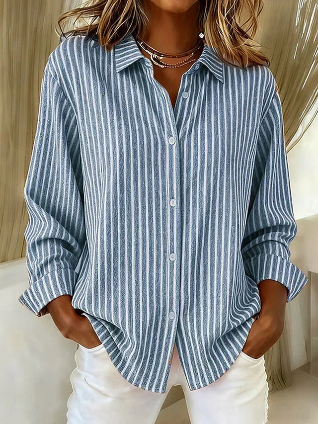 Ginevra | Camicia a Righe dalla Linea Morbida