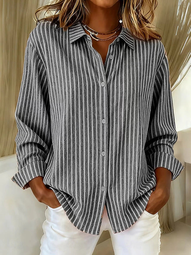 Ginevra | Camicia a Righe dalla Linea Morbida