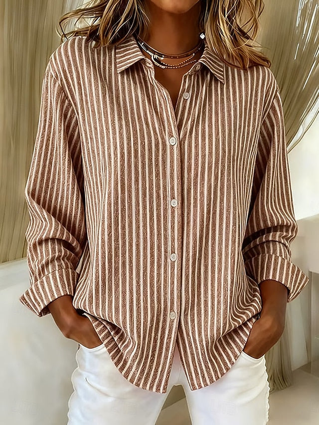 Ginevra | Camicia a Righe dalla Linea Morbida