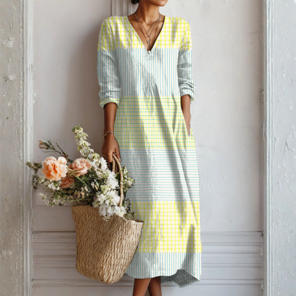 Olivia | Abito Boho con Stampa Astratta - Maria Milano