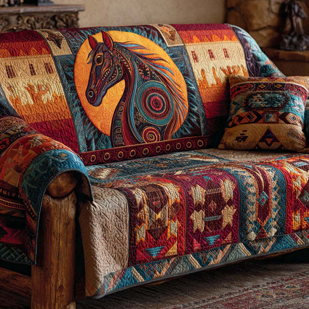 Copertura per Divano Trapuntata Rustic Canyon Horse NCU0XD1826