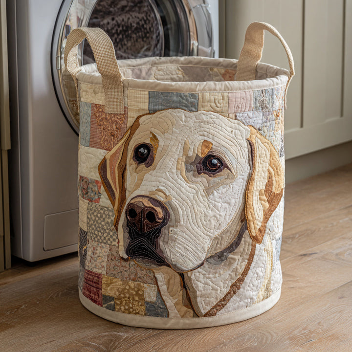 Cestino per la Biancheria Quilted Labrador Rustico NCU0HNH444