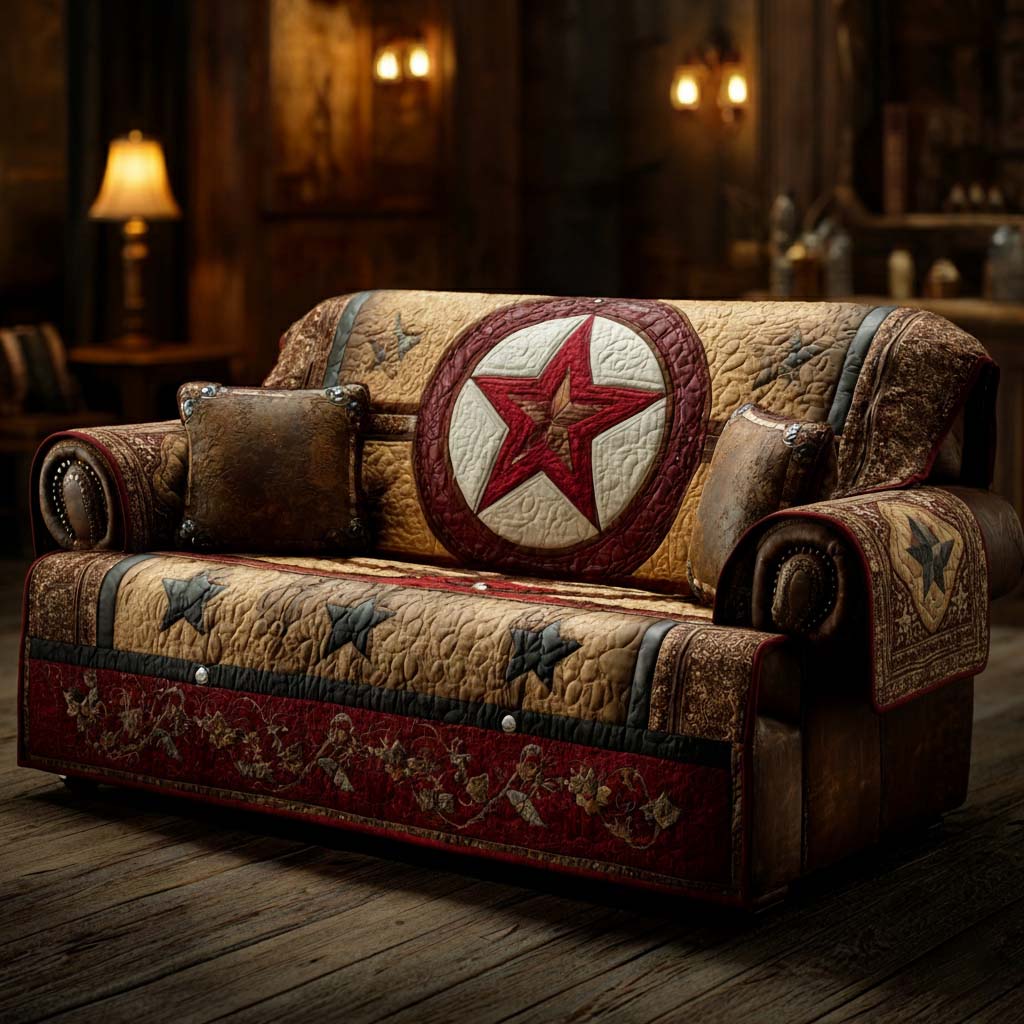Copertura per Divano Quilted Lone Star Rustico NCU0XD2129