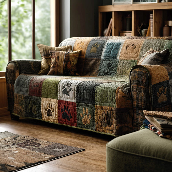 Copertura per Divano Trapuntata Rustic Paws NCU0DV9014