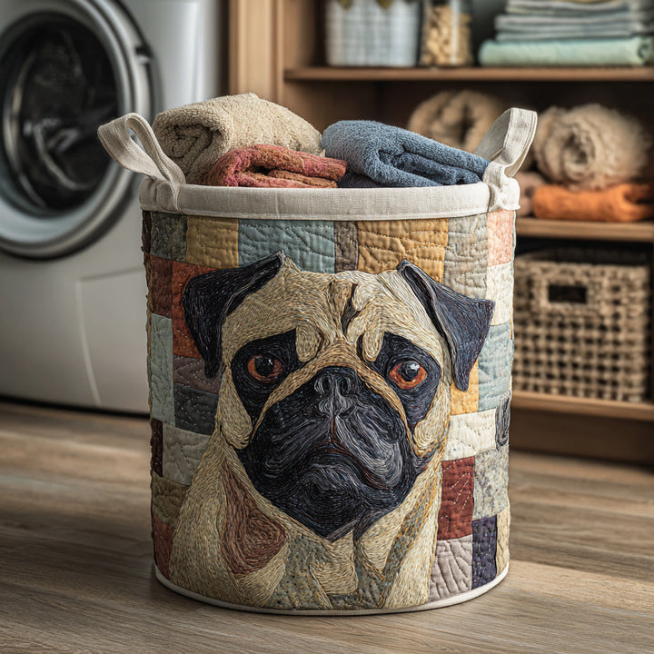Cestino per la Lavanderia Pug Rustico Trapuntato NCU0HNH070