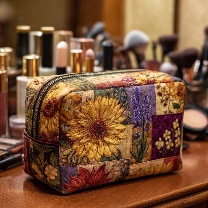Borsa per trucco trapuntata Girasole Rustico NCU0NT10173