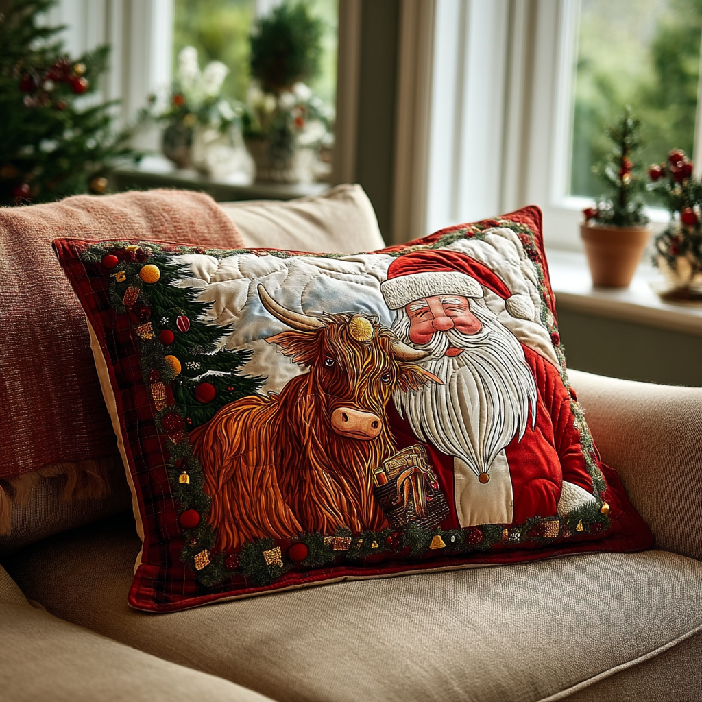 Copricuscino trapuntato con desiderio di Babbo Natale NCU0DK10394