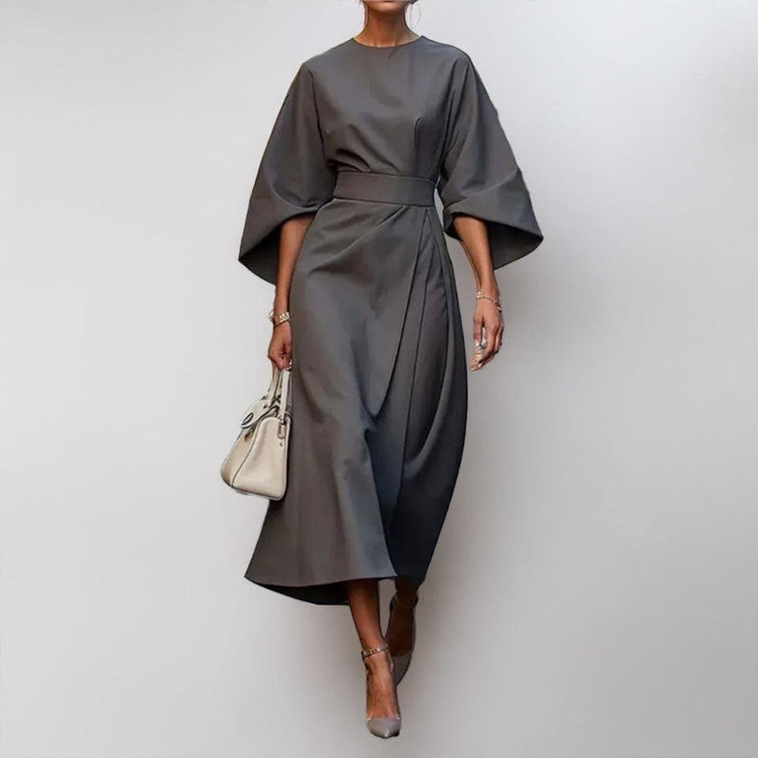 ELDRA | ABITO MAXI IN RASO CON MANICHE SVASATE