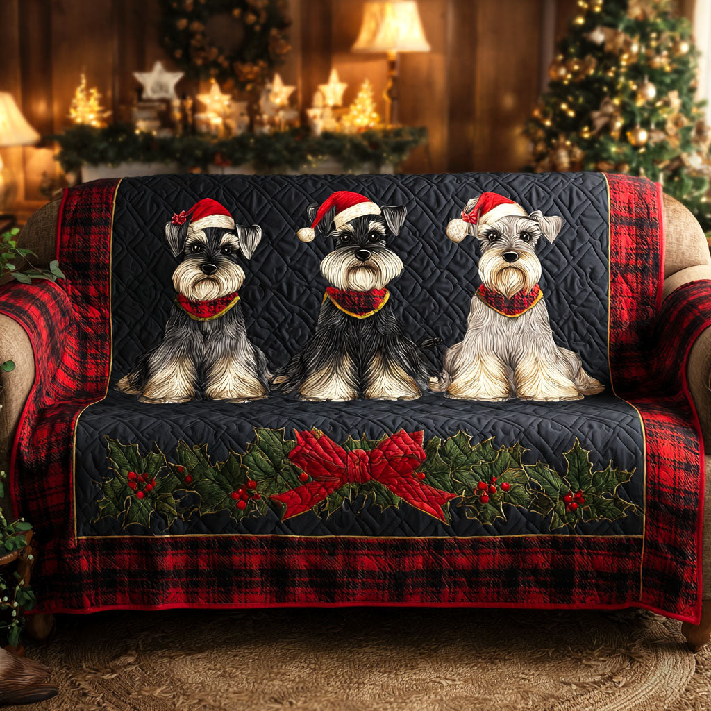 Copertura per Divano Trapuntata Schnauzer Holiday Crew NCU0TV959