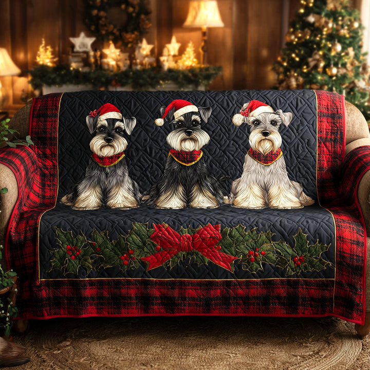 Copertura per Divano Trapuntata Schnauzer Holiday Crew NCU0TV959