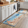 Tappeto da cucina antiscivolo con motivo marino rilassante NCU0DK11814