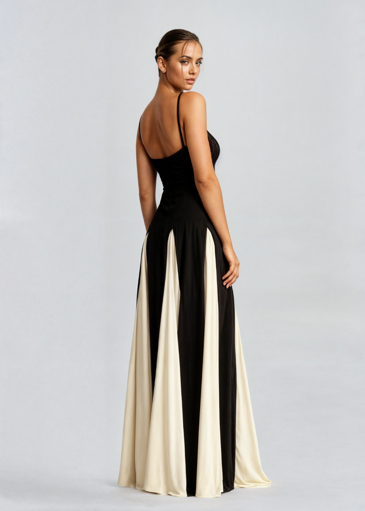 ALWEN | ABITO MAXI ELEGANTE BICOLORE
