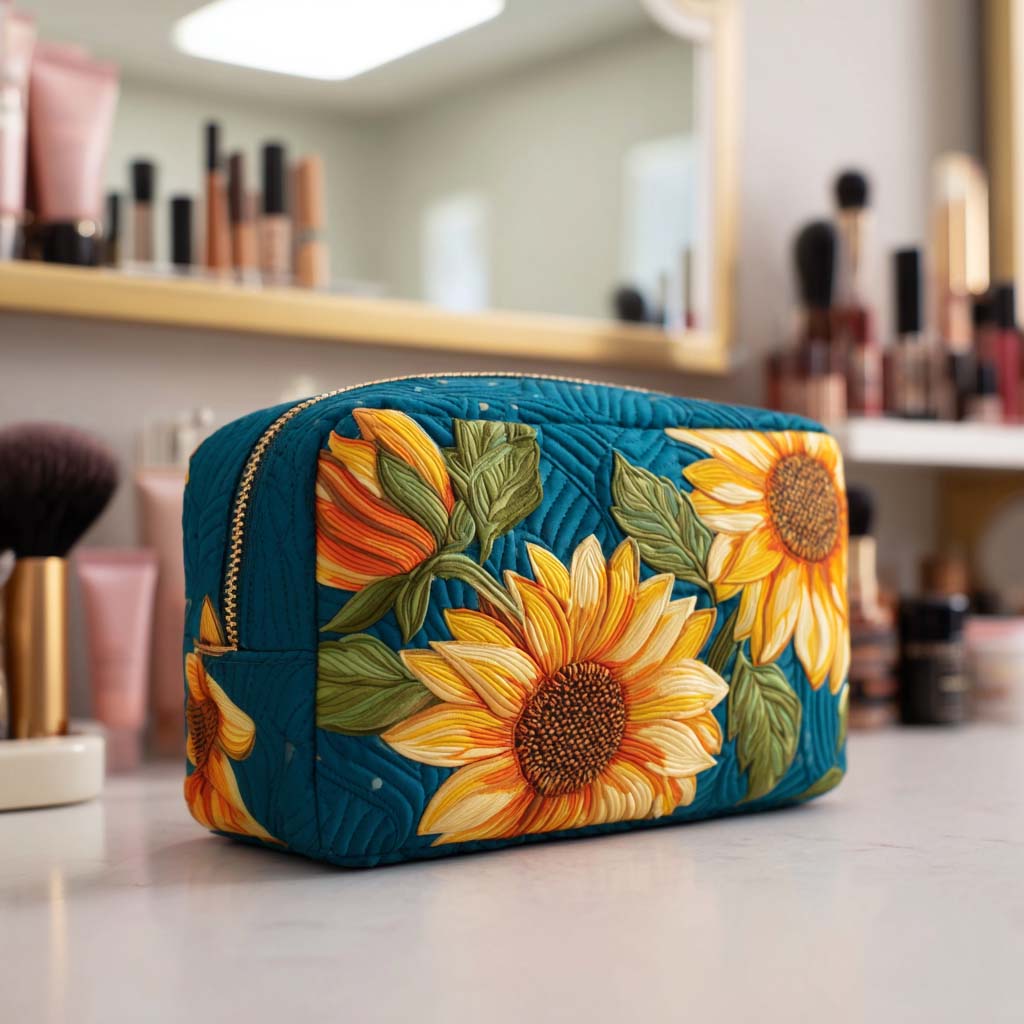 Beauty case trapuntato con fiore allegro NCU0NT10237