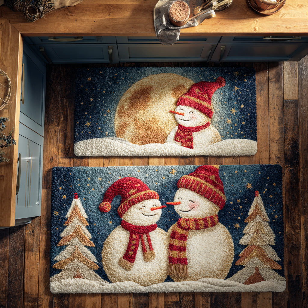 Tappeto da cucina antiscivolo invernale con giornata di neve NCU0TD1694
