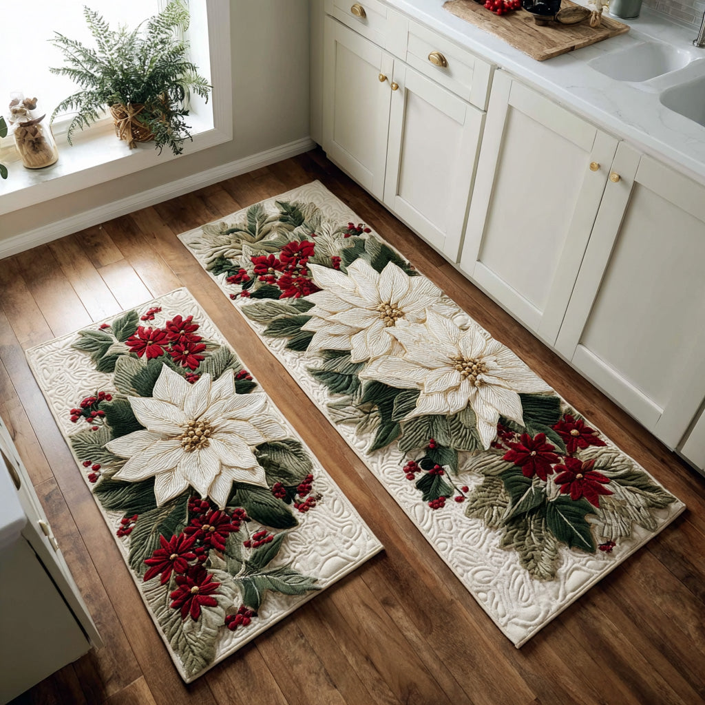 Tappeto da cucina antiscivolo invernale con petali di neve NCU0TD1729