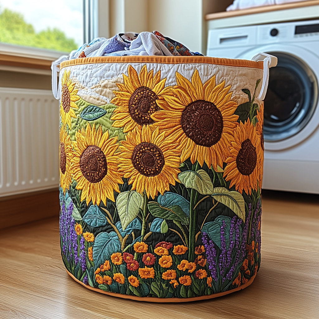 Cesto da Lavanderia Trapuntato Sunflower Haven NCU0DDK637