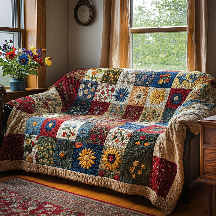 Copertura per Divano Trapuntata "Sunlit Garden Glow" NCU0VL2993