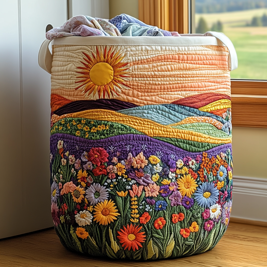 Cesto per la Biancheria Trapuntato Sunny Bloom NCU0DDK1040