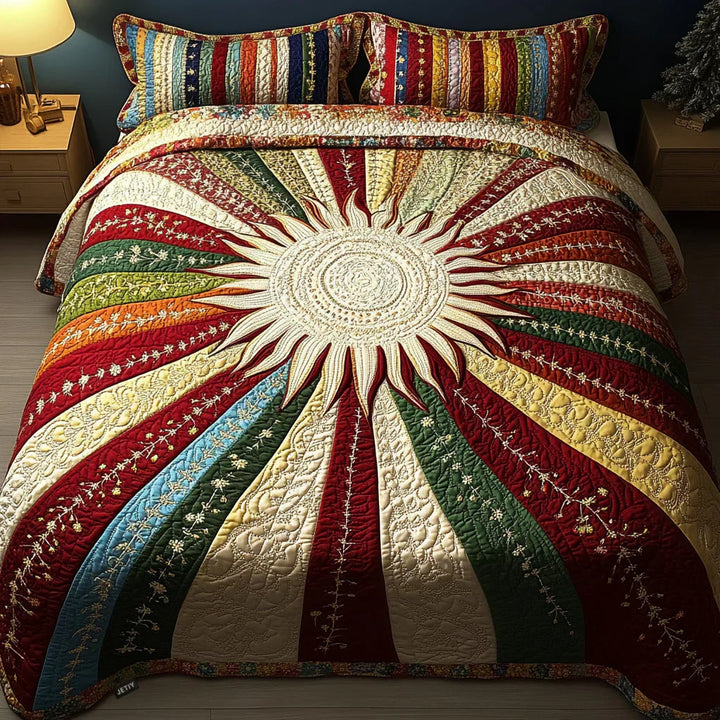 Coperta per letto trapuntata 3 pezzi - Radiazione Solare