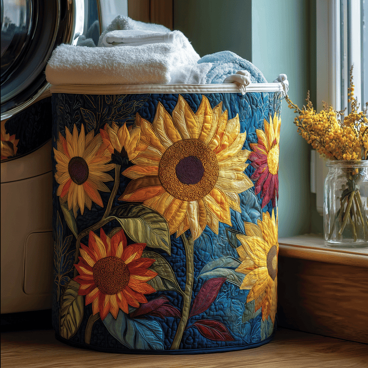 Cesto per la biancheria trapuntato con fiori Sunshine NCU0TH2900