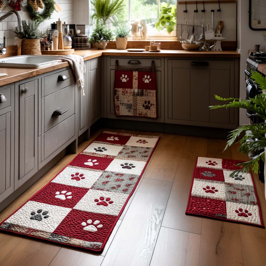 Tappeto da cucina antiscivolo con impronte di zampa NCU0NT11398