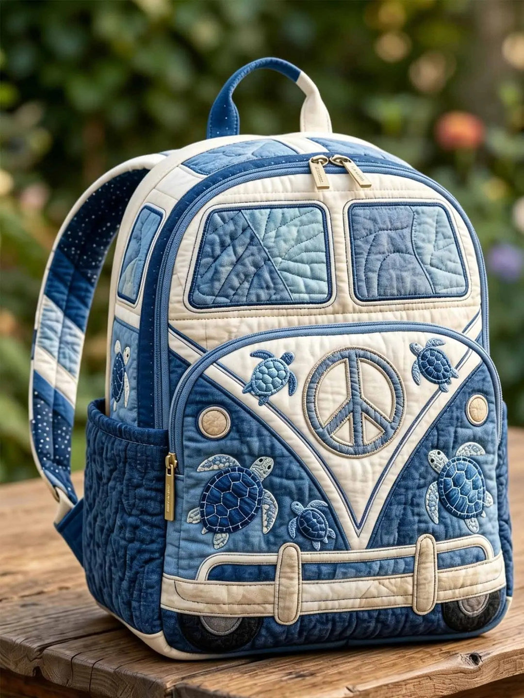 Zaino Trapuntato Hippie Camper Vintage da donna – vista del prodotto