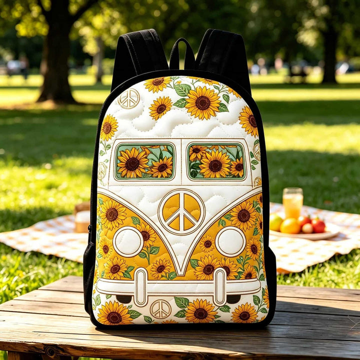Zaino Trapuntato Hippie Van con Spallacci Neri da donna – vista del prodotto