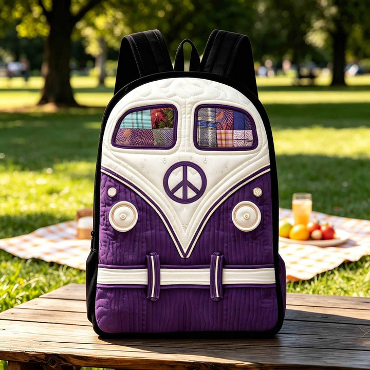 Zaino Trapuntato Viola Hippie con Spallacci Neri da donna – vista del prodotto