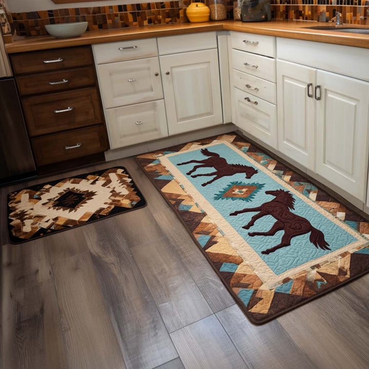 Tappeto da Cucina Teal Horses NCU0NT10847