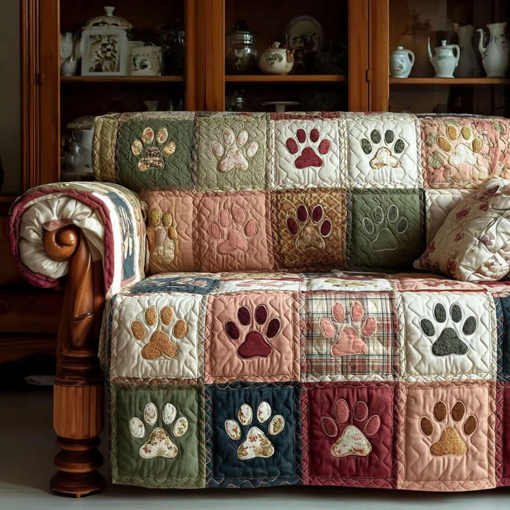 Copertura per Divano Trapuntata Vintage Garden Paws NCU0PT11009