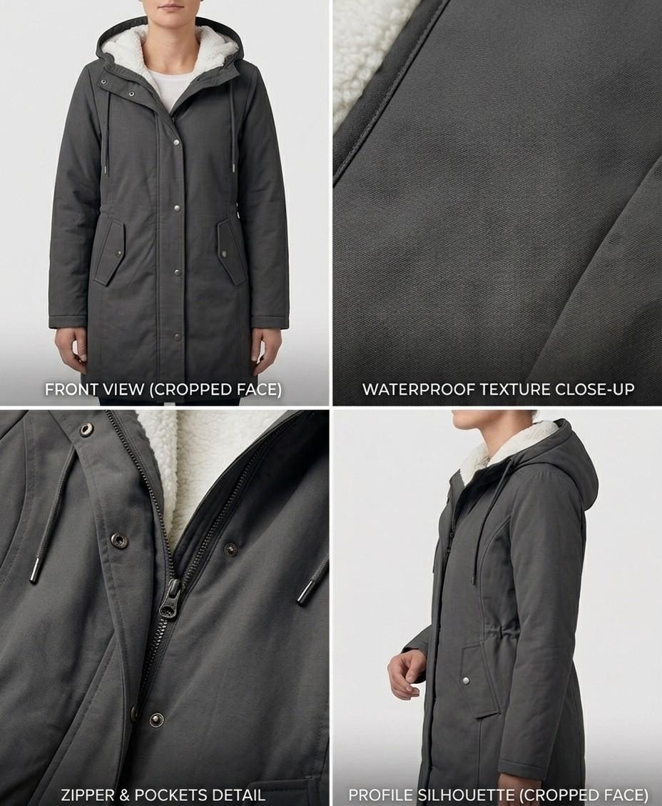 Constance - cappotto impermeabile con cappuccio da donna